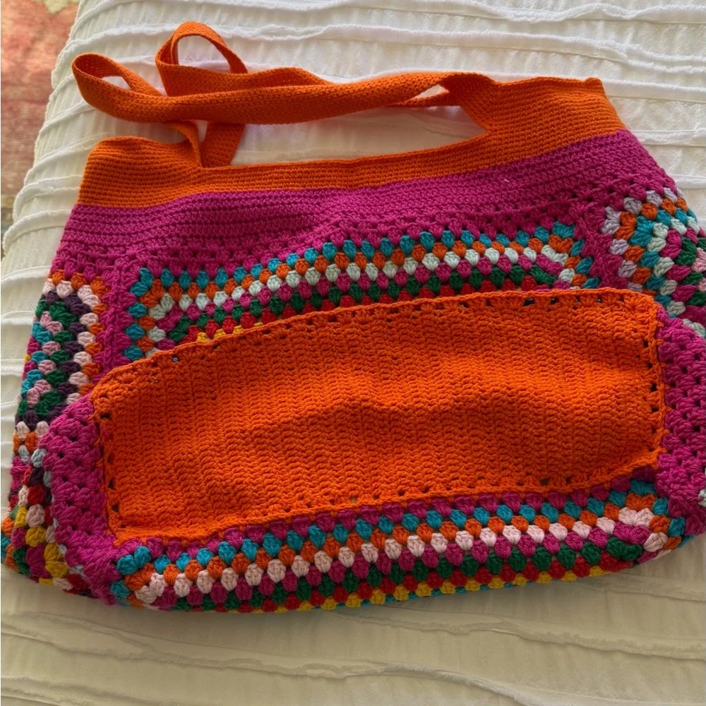 Hand Crocheted Tote Bag - Picture 2 of 4